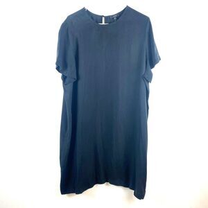 NWT women’s J CREW PLUS SIZE black short sleeve Cupro T-shirt Dress XXL